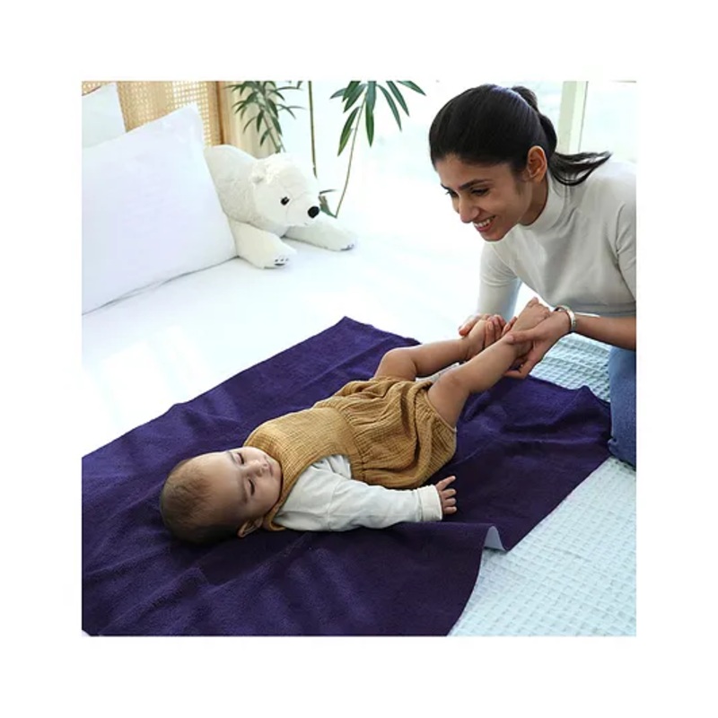 TIDY SLEEP Waterproof Baby Bed Protector Dry Sheet For New Born Babies- Babies Plum (Large)