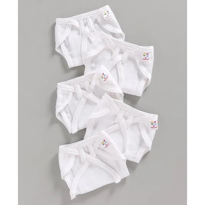 Tinycare Cloth Nappies White – Pack of 5
