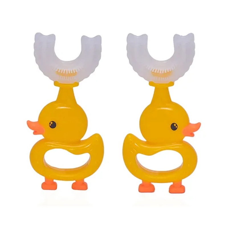 Adore Quack Quack U Shaped Chick Design Toothbrush 2-7 Years- Pack of 2