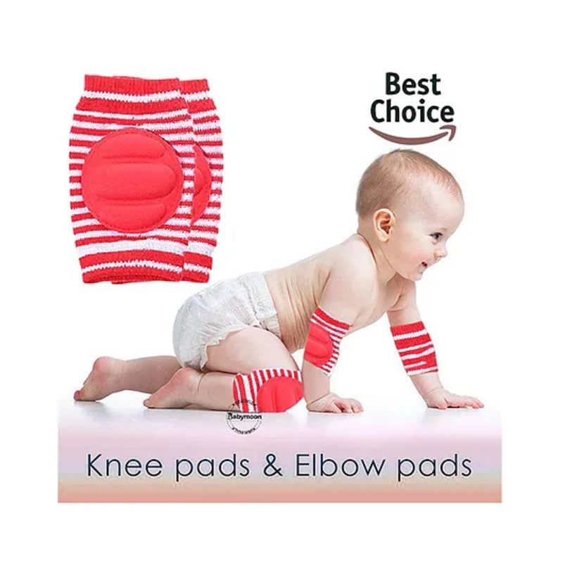 Babymoon Padded Kids Knee Elbow Protection Pads – Red
