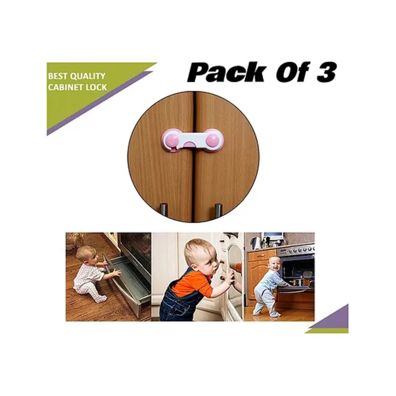 Boxot Impex Child Safety Cabinet Lock Pack of 3 (Color May Vary)
