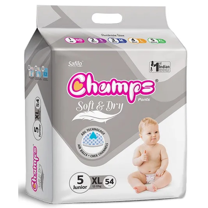 Champs Soft & Dry Diaper Pants Extra Large Size – 54 Pieces