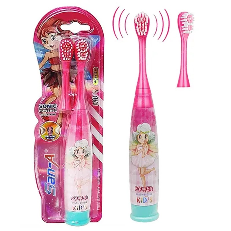 FunBlast Cartoon Theme Electric Toothbrushes for Kids – Pink