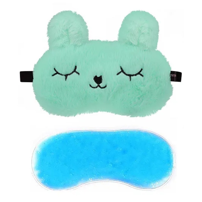 Jenna Fur Bunny Green Cute Sleeping Eye Mask With cooling Gel