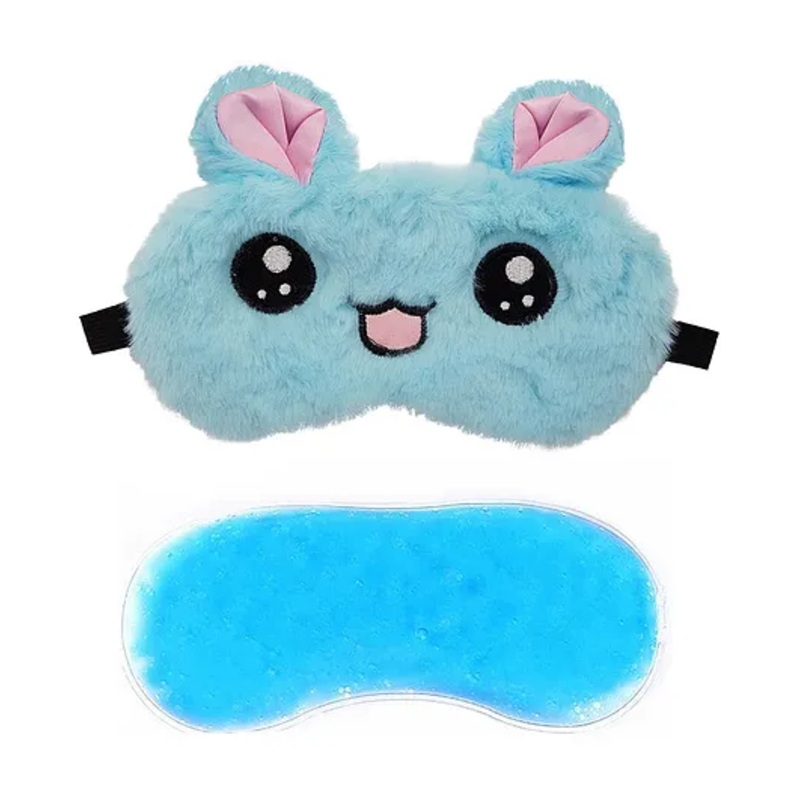 Jenna Fur Kitty Blue Cute Sleeping Eye Mask With Cooling Gel