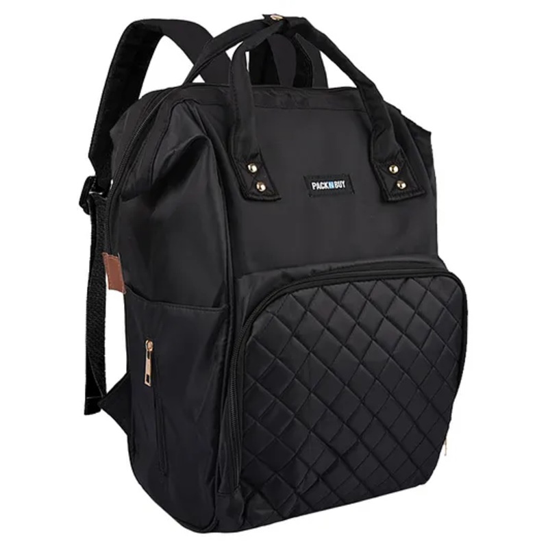 PACKNBUY Diaper Bag Backpack Stylish Multiuse – Black
