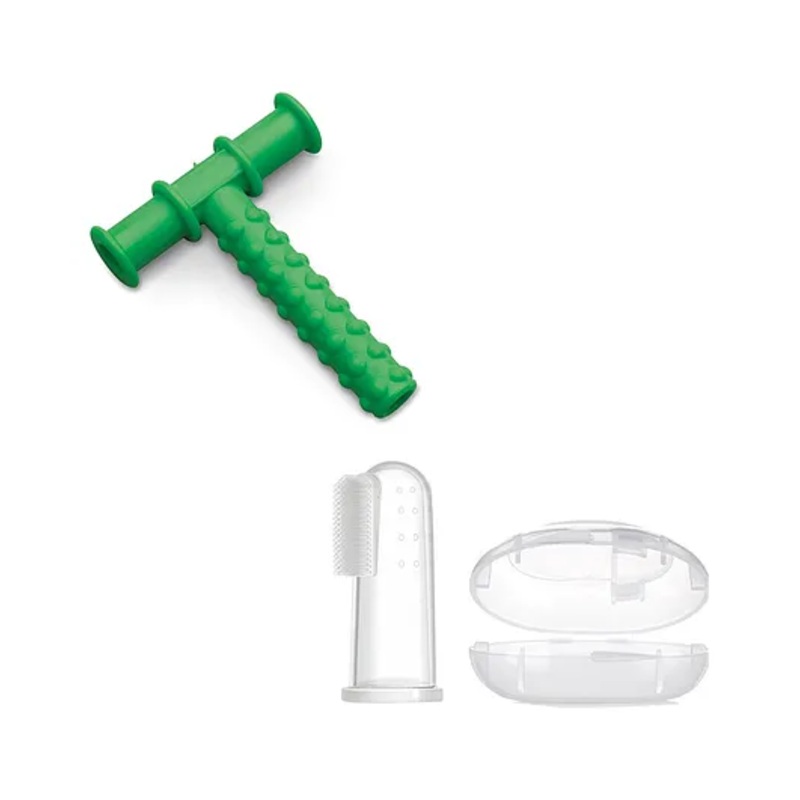 Safe-O-Kid Silicone Baby Finger Brush With Case With Non-Toxic Chewy Tube