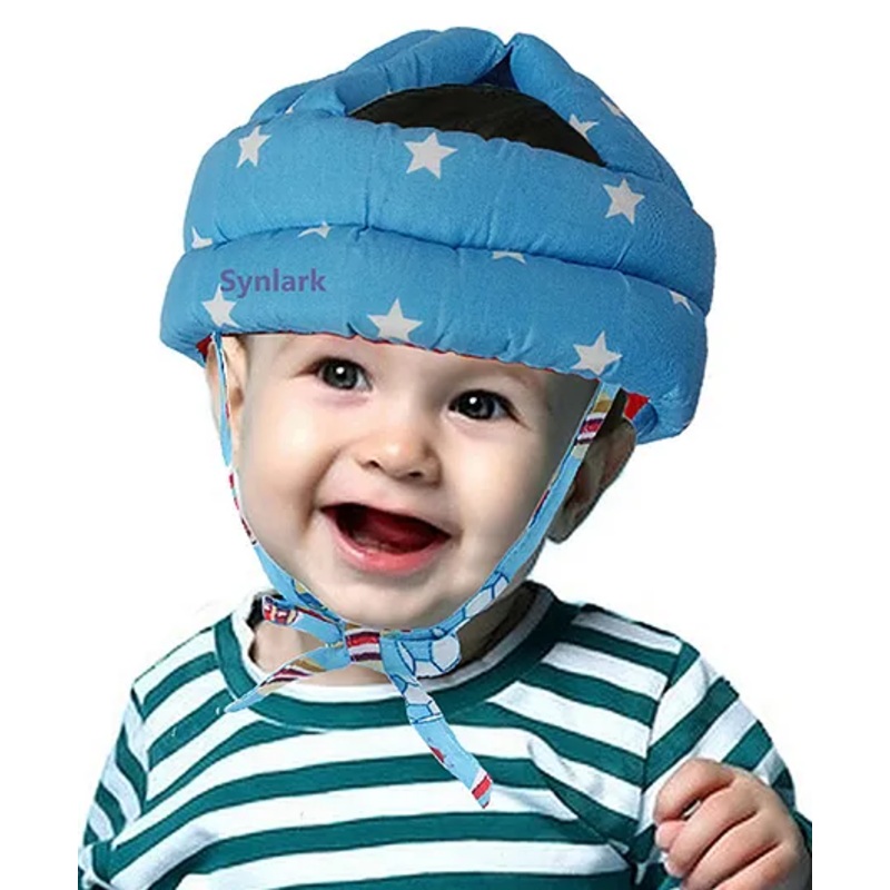 Synlark Baby Printed Cushioned Safety Helmet for Kids – Blue