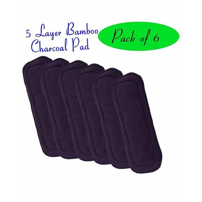 The Little Lookers 5 Layer Bamboo Charcoal Insert Pack Of 6 – Black