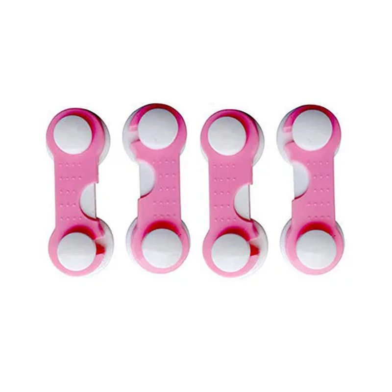 THE LITTLE LOOKERS Multipurpose Safety Lock for Doors, Cabinet, Fridge, Drawer Pink – Pack of 4