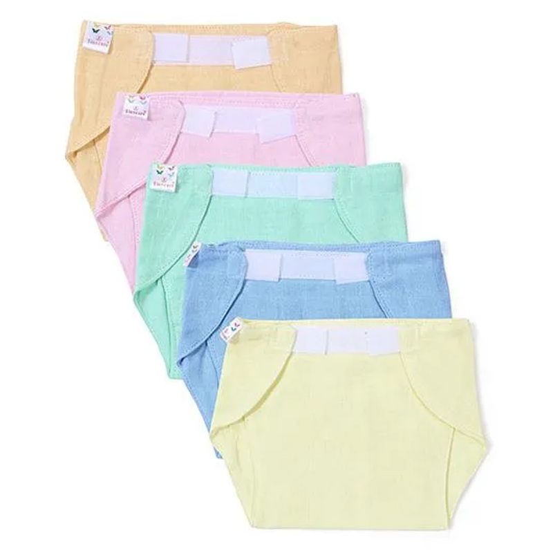 Tinycare Velcro Closure Nappy Small Multicolor – Set Of 5