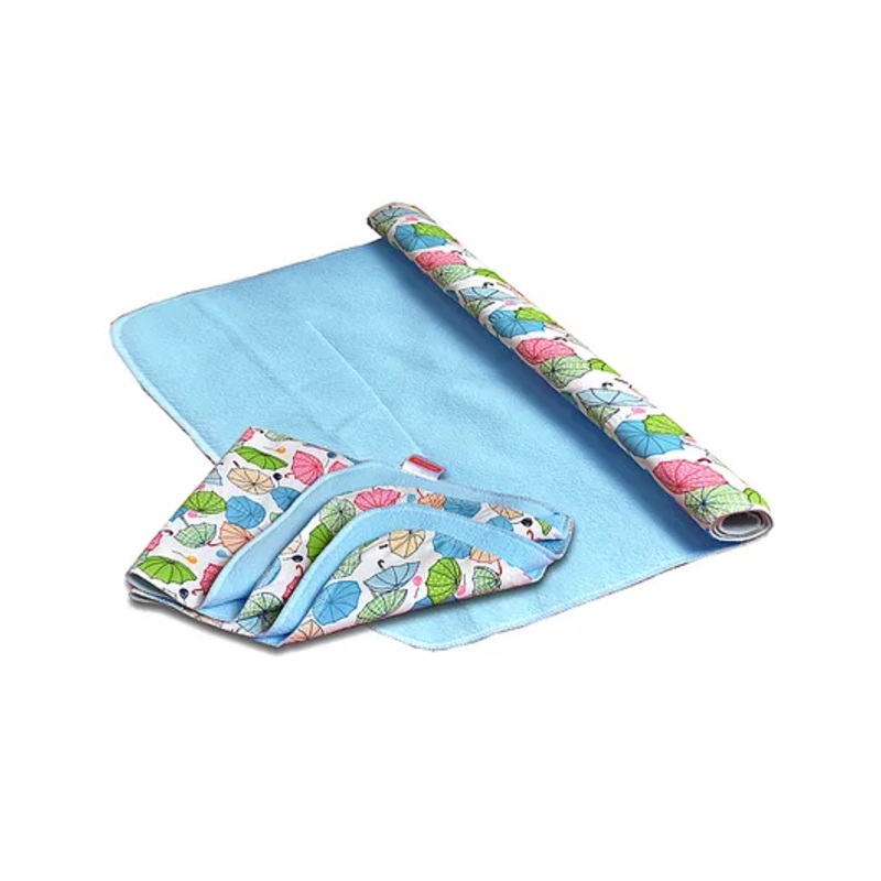 VParents Diaper Changing Mat Sleeping Mats Water Proof Bed Protector with One Side Fabric New Born Baby – Blue