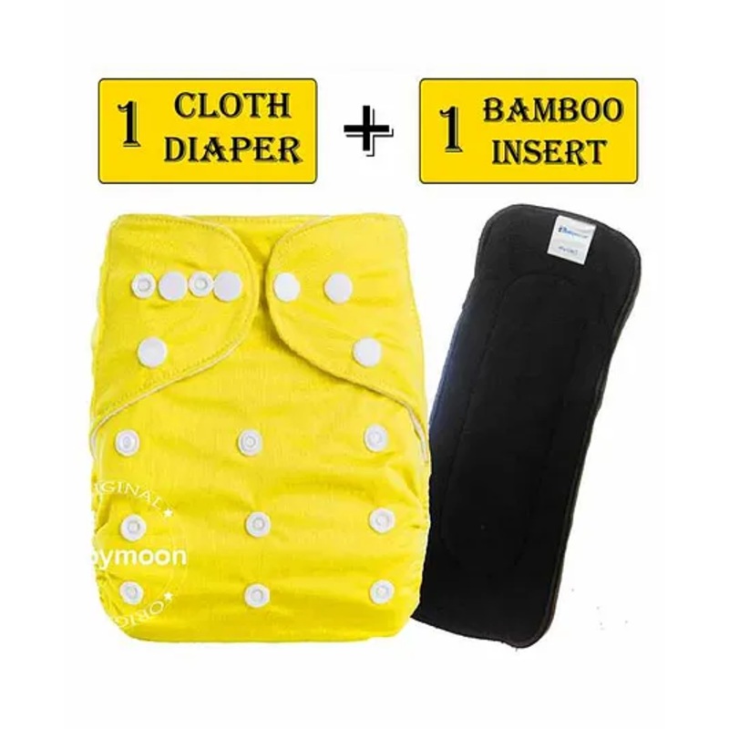 Babymoon Reusable Cloth Diaper with Insert – Yellow