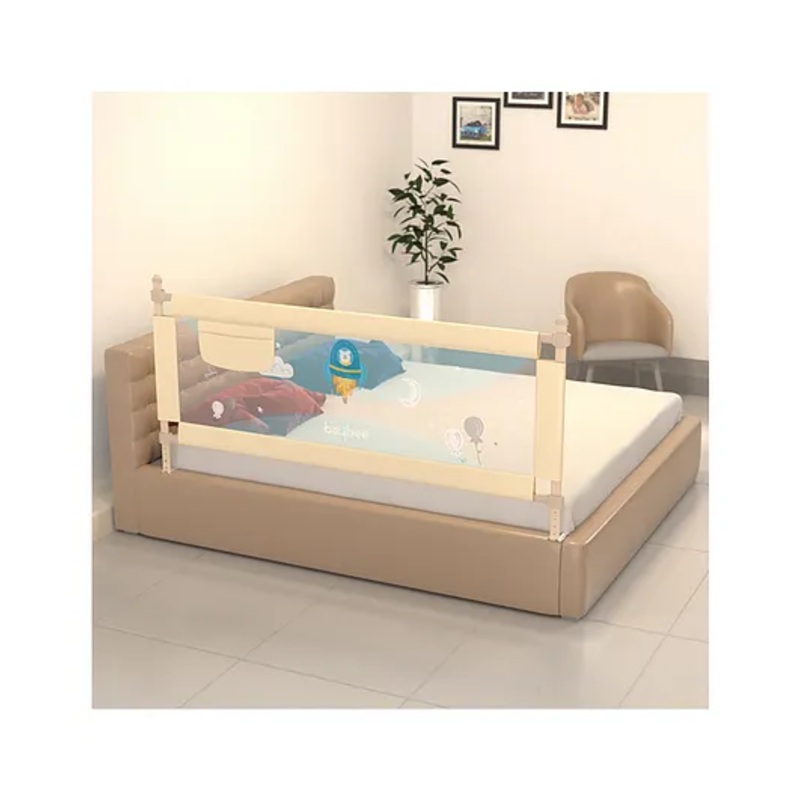 BAYBEE Baby Bed Rails Guard Barrier for Baby Kids Safety, Foldable Bed Rail Falling Protector Fence with 7 Adjustable Height (180×63 cm, (Pack of 3) Red) – (Color & Design May Vary)