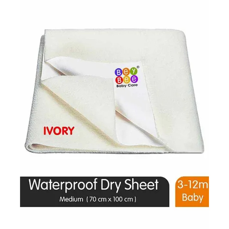 BeyBee Quickly Dry Waterproof Medium Size  Bed Protector Sheet – Ivory