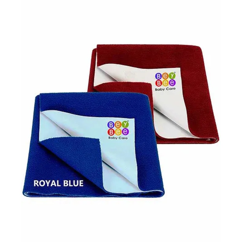 BeyBee Water Resistant Bed Protector Baby Dry Sheet with Ultra absorbance – RoyalBlue & Maroon