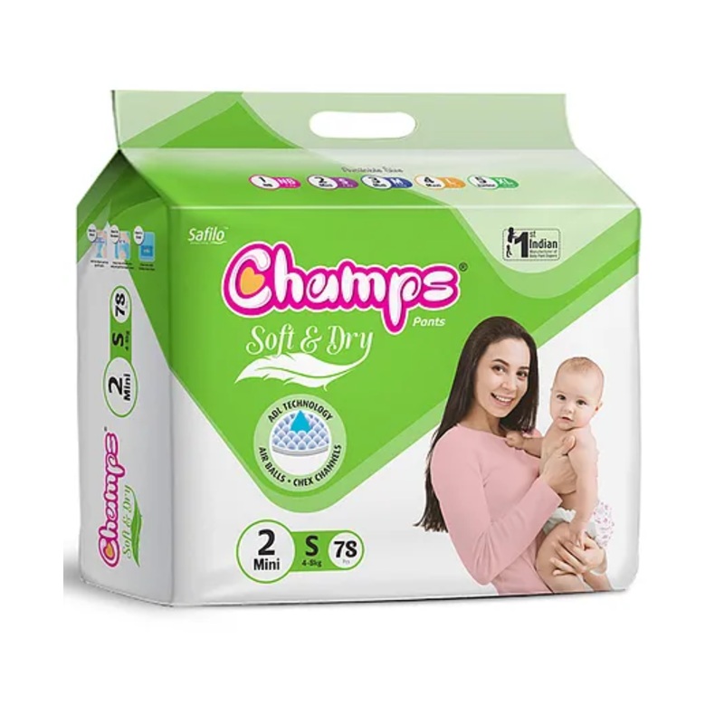 Champs Soft & Dry Diaper Pants Small Size – 78 Pieces
