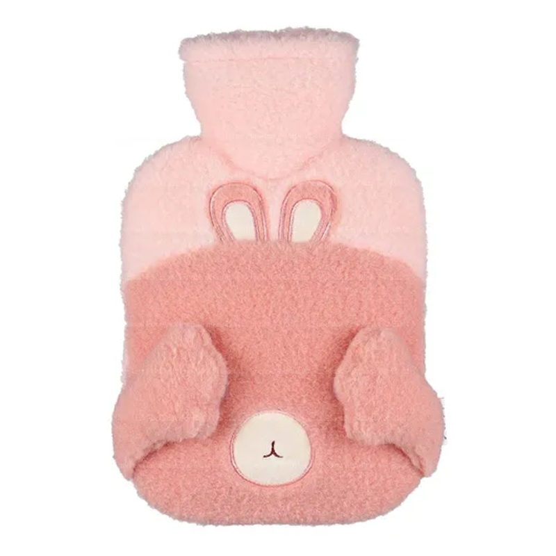 FunBlast Bear Design Hot Water Bag with Soft Cover 1000 ml – Pink