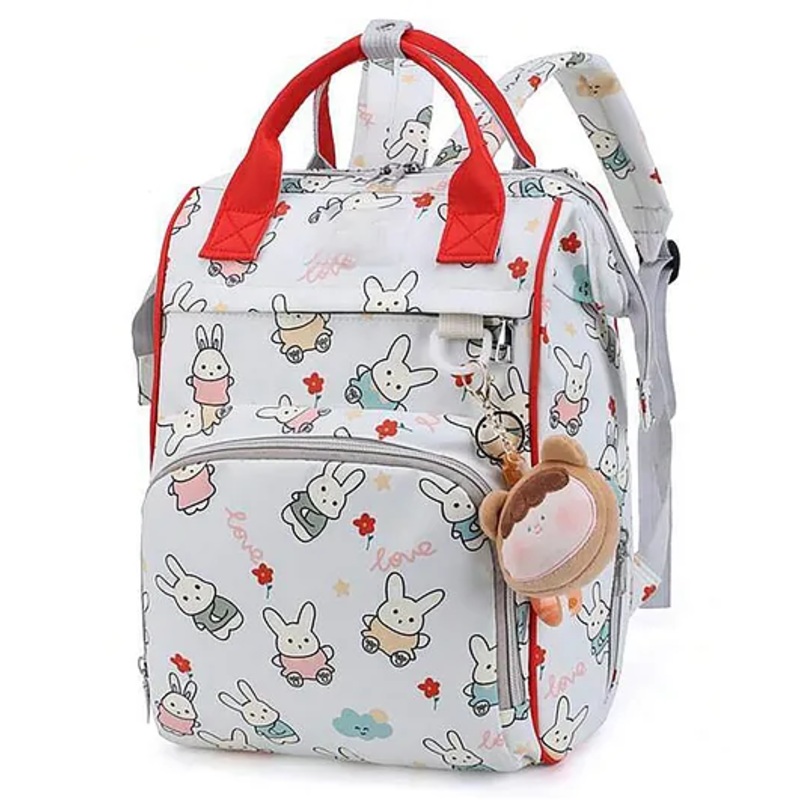 House of Quirk Rabbit Printed Maternity Backpack – Cream