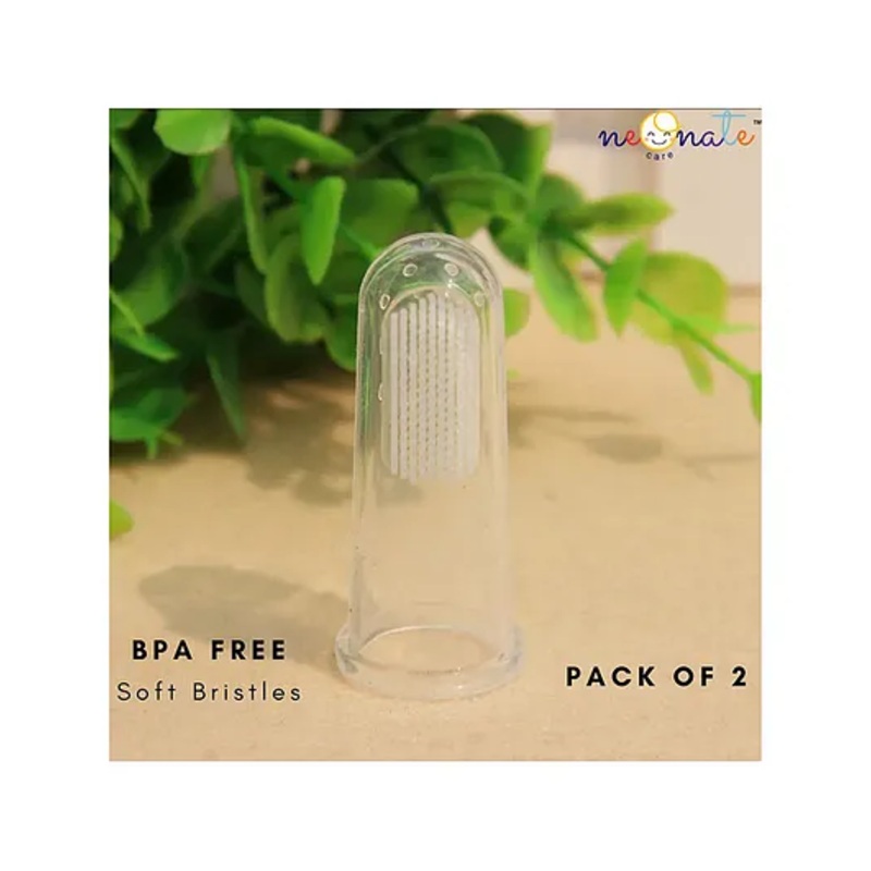 Neonate Care Silicone Figure Brush With Case- Pack of 2 (White)