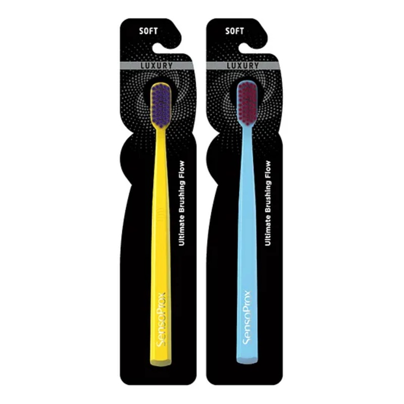 SensoProx Ultra Smooth Toothbrush Pack of 2 – Yellow & Blue