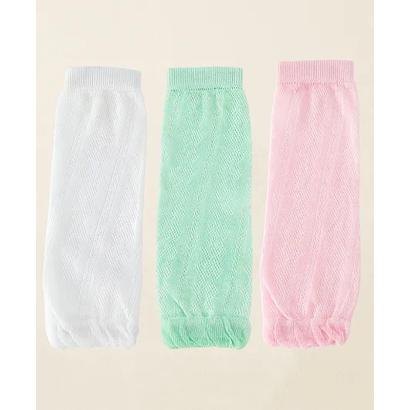 SYGA Cotton Mesh 3 Pairs Knee Pads – White & Light Green & Pink