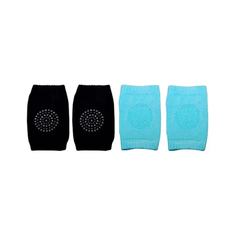 The Little Lookers Anti Slip Padded Baby Knee Pads Set of 2 Pairs – Black Blue