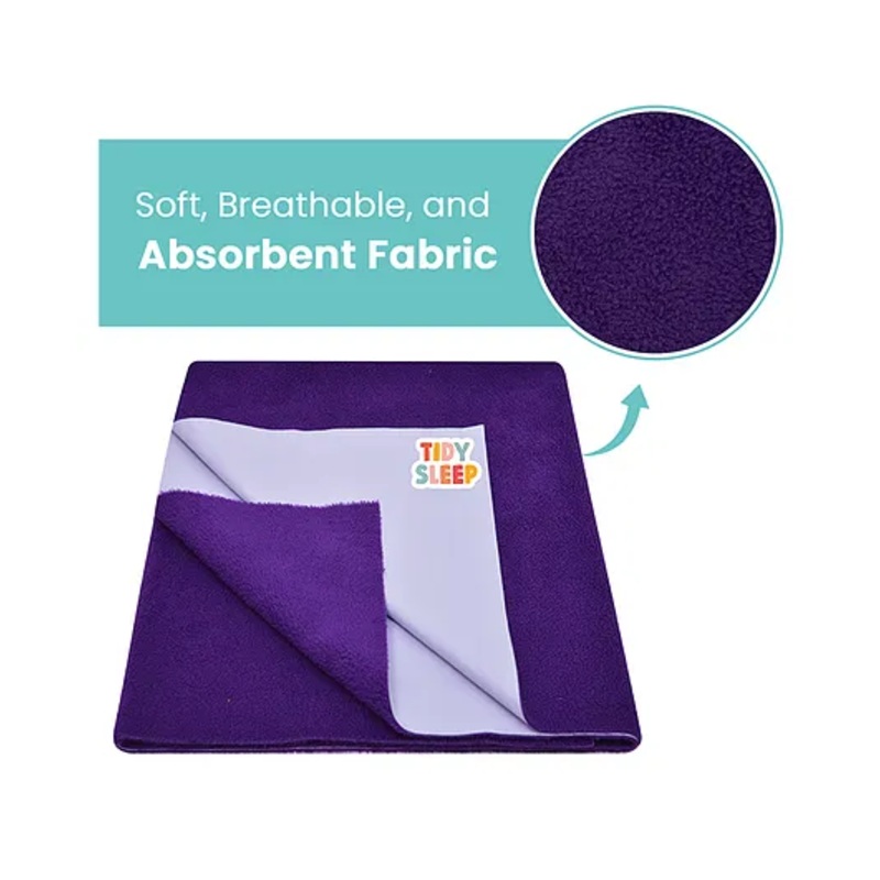 TIDY SLEEP Waterproof Baby Bed Protector Dry Sheet For New Born Babies- Babies Plum  Pack of 2 (Medium)