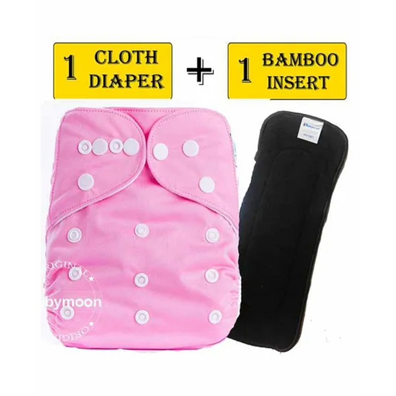 Babymoon Reusable Cloth Diaper with Insert – Pink