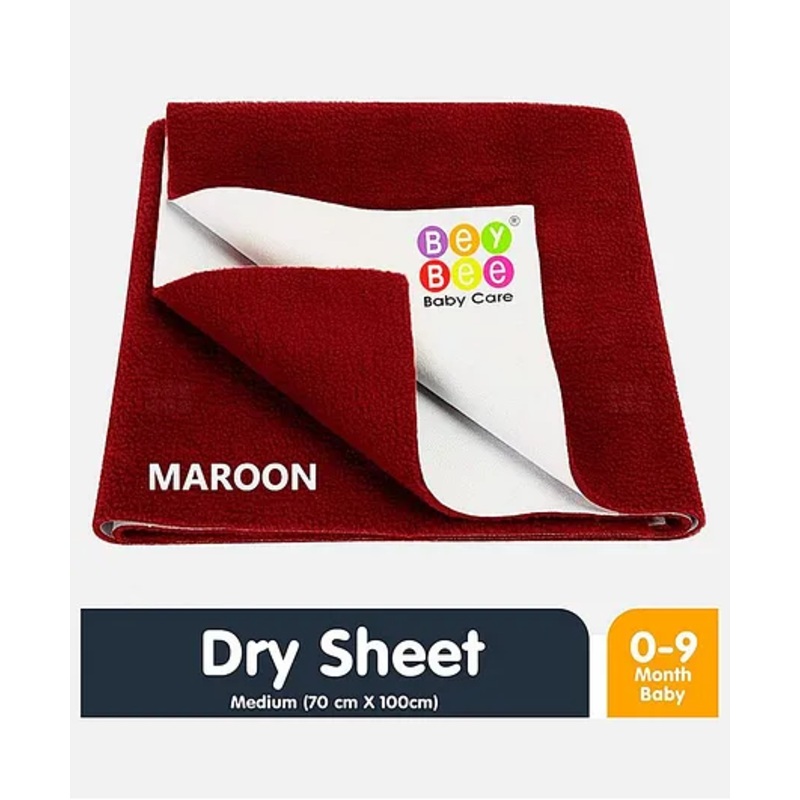 Bey Bee Waterproof Bed Protector Dry Sheet Medium – Maroon