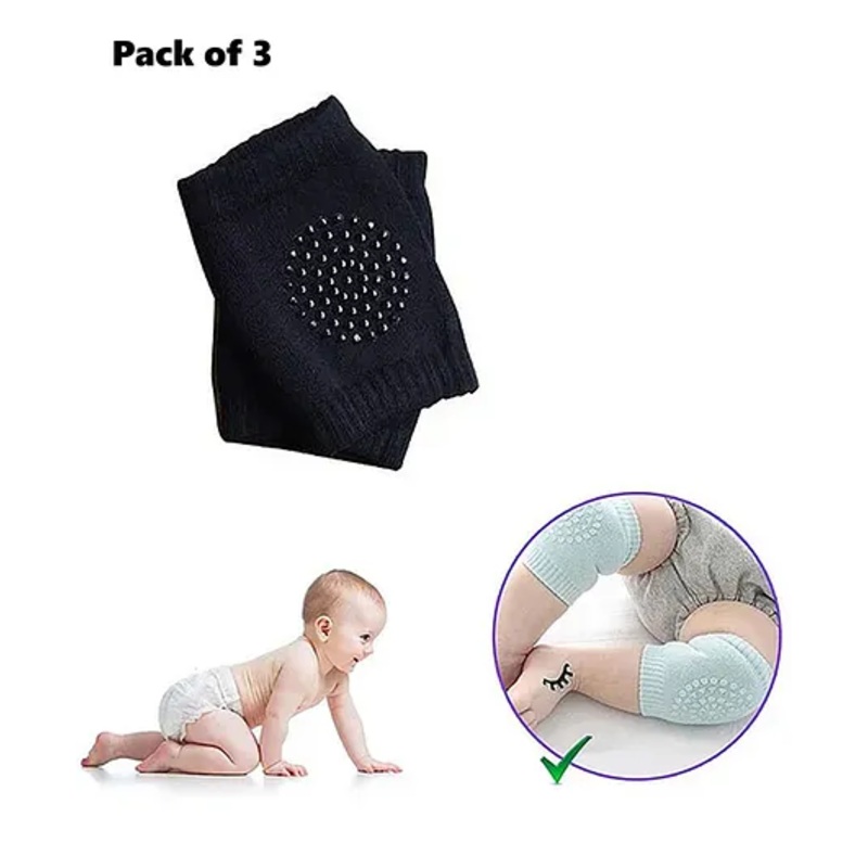 BOXOT IMPEX Anti Slip Baby Knee Pads Pack Of 3 -( Color May Vary)