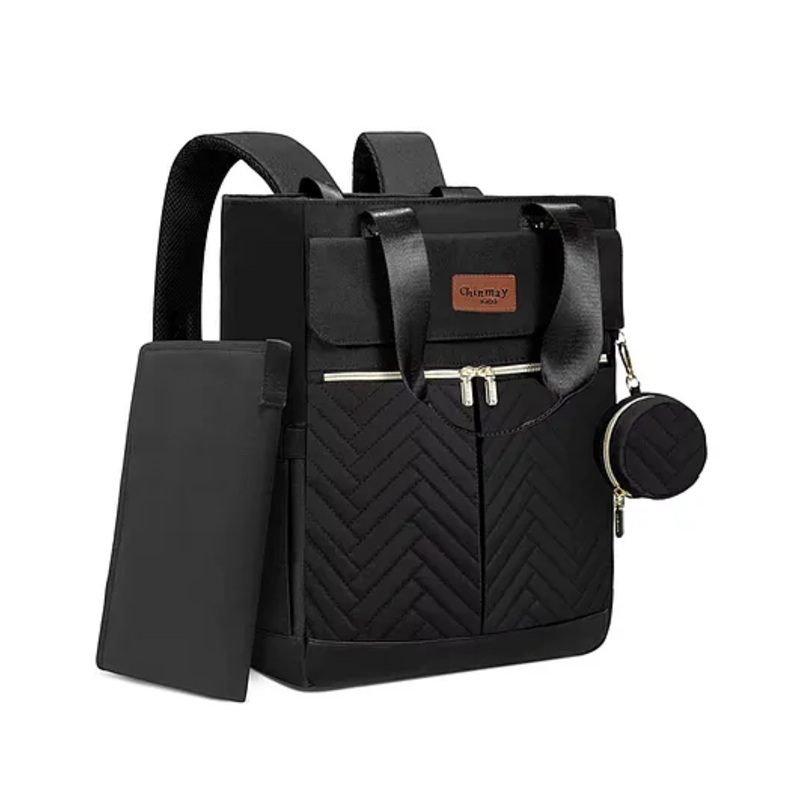 Chinmay Kids Large Capacity Mother Bag Diaper Backpack with Insulated Bottle Storage Diaper Bag  (Black)