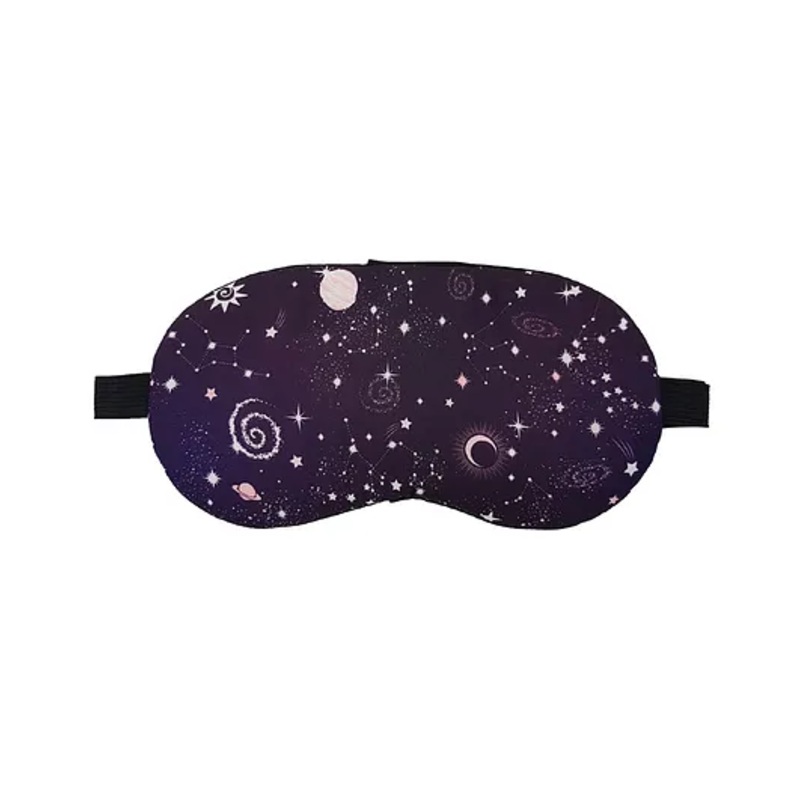 Jenna Galaxy Black Printed Sleeping Eye Mask