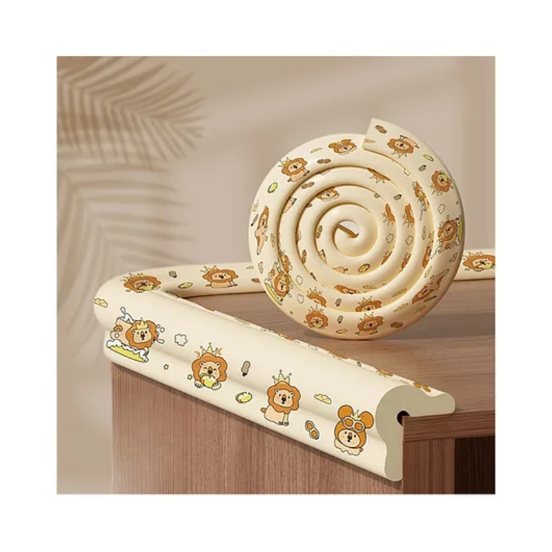 KidDough Baby Proofing Printed L-Shape Flat Edge Protector – 2 Meters Safety Strip, Dense Edge Guard for Kids Safety, Shock Absorbant Edge Protector, Baby Safety Products (Cartoon)