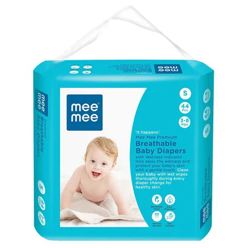 Mee Mee Premium Breathable Taped Style Diaper Small – 44 Pieces