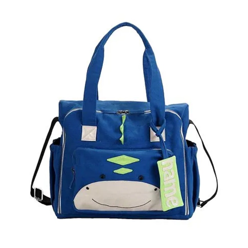 Mi Dulce An’ya Organic Diaper Bag Dinosaurs Face – Blue