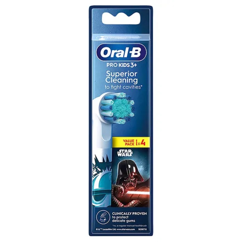 Oral-B Kids Starwars Electric Brush Heads Pack of 4 – White