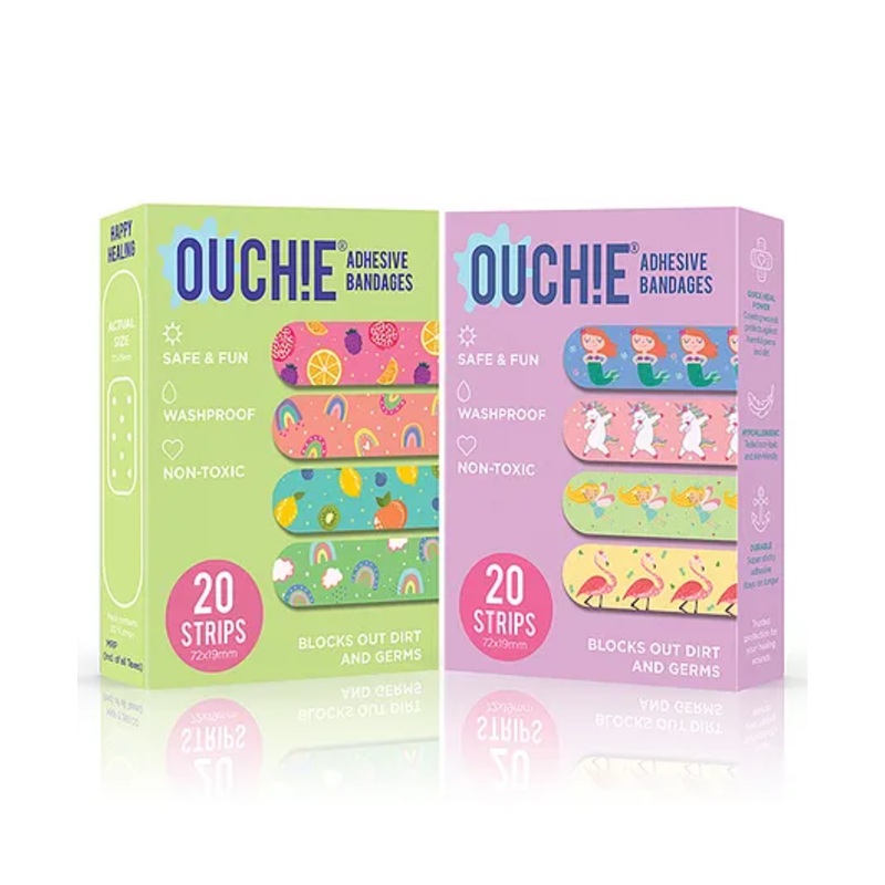 Ouchie Adhesive Bandages Pack Of 2 – 20 Stripes Each