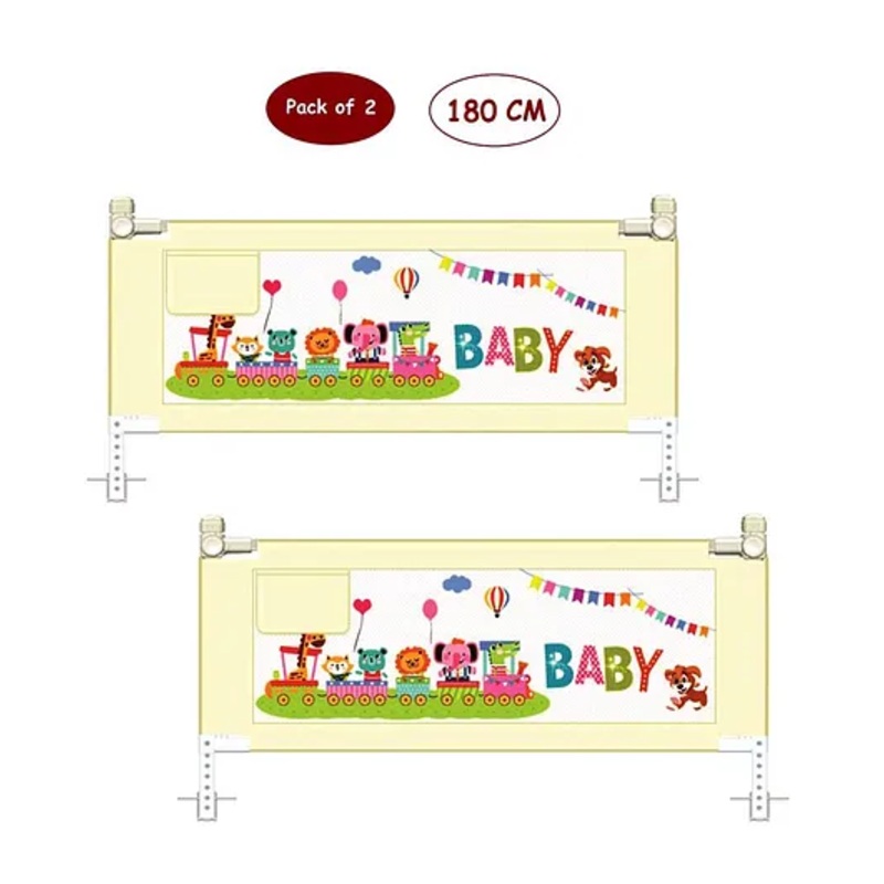 Syga 2 Pieces Baby Bed Rail 1.8 Meters – Cream