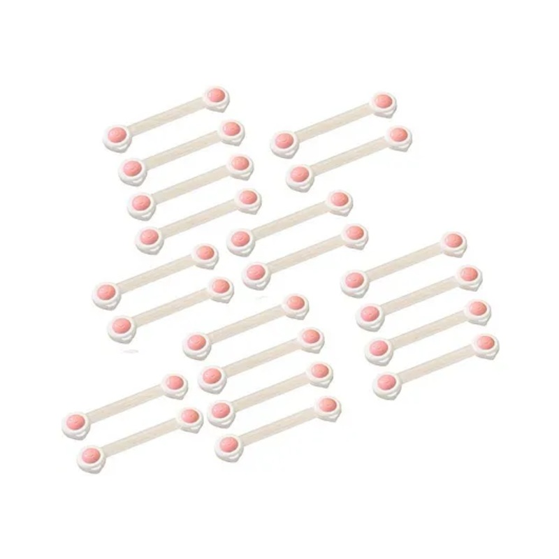 Syga Baby Safety Locks With Adjustable Straps Pack of 20 – Pink White