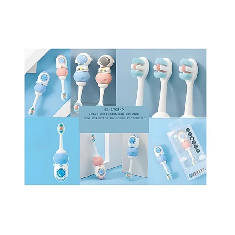 YAMAMA Toothbrush For Baby And Kids Cute Space Astronaut Design Soft Toothbrush For Babies And Kids Extra Microfiber Soft Bristles Unisex Super Soft Manual Finger Toothbrush for Children’s – (Pack of 1  Color And Design May Vary)