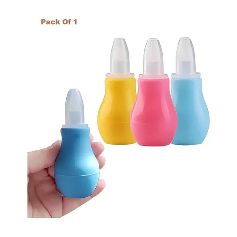 Baby Miniature Baby Nasal Nose Aspirator Suction Cleaning Tool Mucus Congestion Relief Teether Manual Nasal Aspirator-Pack of 1-multi Color