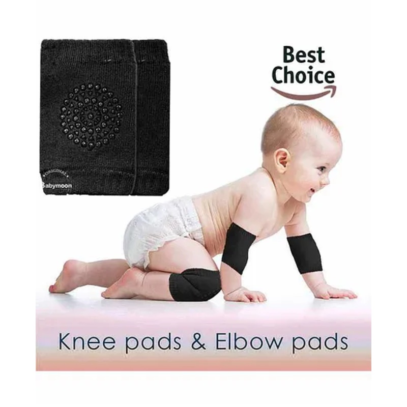 BabyMoon Anti Slip Stretchable Knee Cap Or Elbow Safety Protector – Black