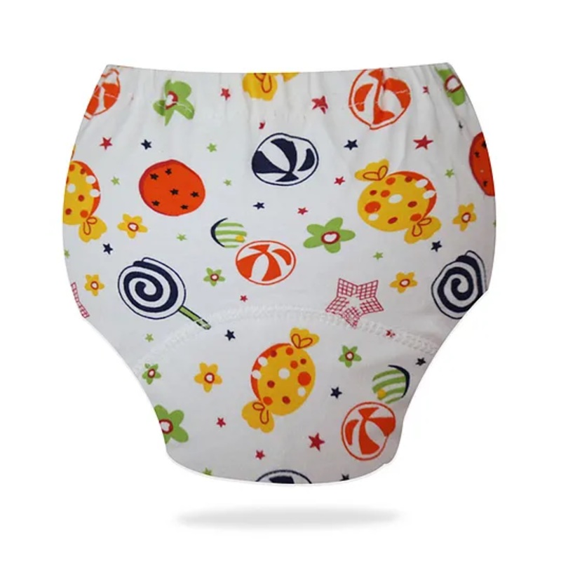 Bembika Babies Cotton Potty Training Pants Colorful Candy  Printed Large  – White