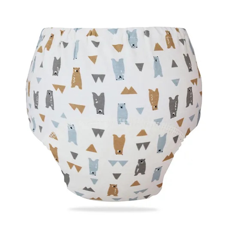 Bembika Babies Cotton Potty Training Pants Cute Bear  Printed  Medium – White