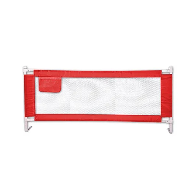 Kiddery Bed Rails Guard for Baby Safety with Adjustable Height & Single Side – Red