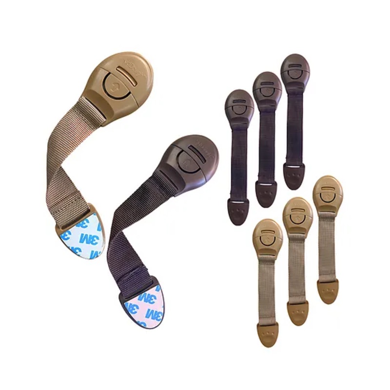 KidDough Furniture Safety Locks for Kids – Pack of 4 Beige + 4 Brown Locks, Child Safety Locks for Drawers, Cabinets, Fridge, Cupboard Lock, Strong and Adhesive Safety Locks