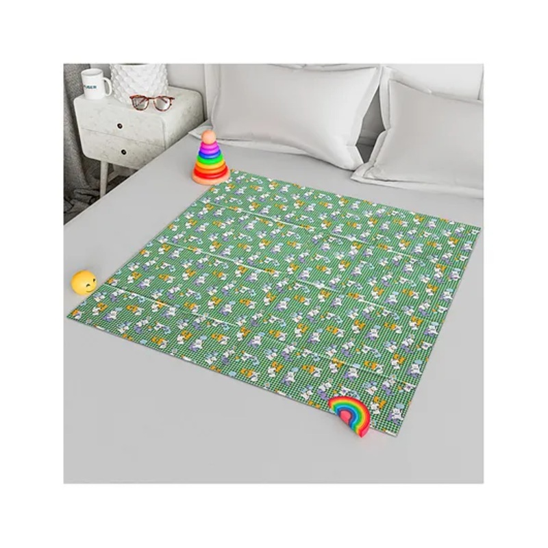 Kuber Industries Baby Sheet  Reversible Baby Plastic Sheet  Crib Sheet for Baby  Bed Wetting Protector Sheet  Baby Mattress Sheet for Baby  Toddler Bed Sheet   Green