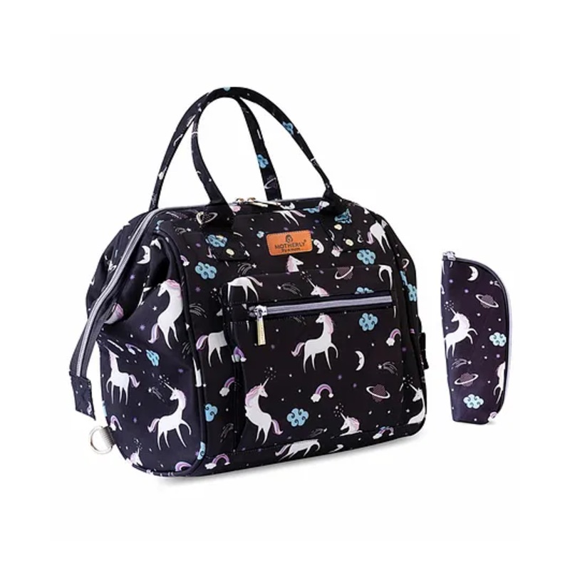 Motherly Nano Diaper Bag Small Size, Baby Bags For Mothers, Diaper Bag For Mom, Hospital Bag  (Unicorn Black)