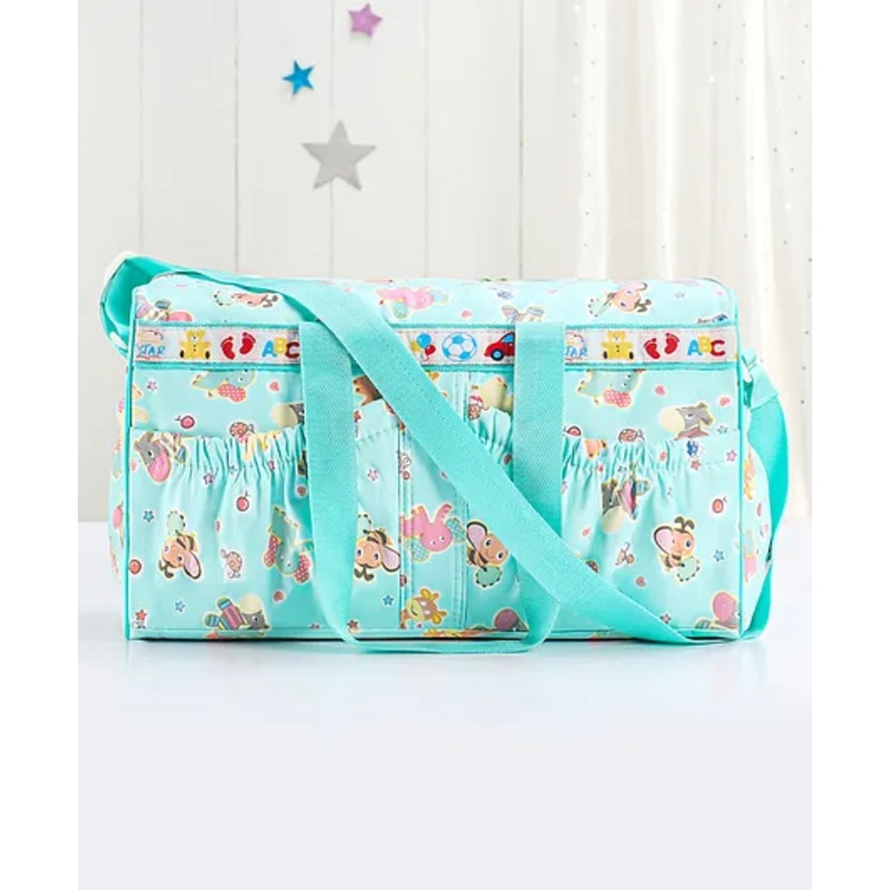 Multipurpose Diaper Bag Animal Print With PVC Material-Sea Green(Print May Vary)